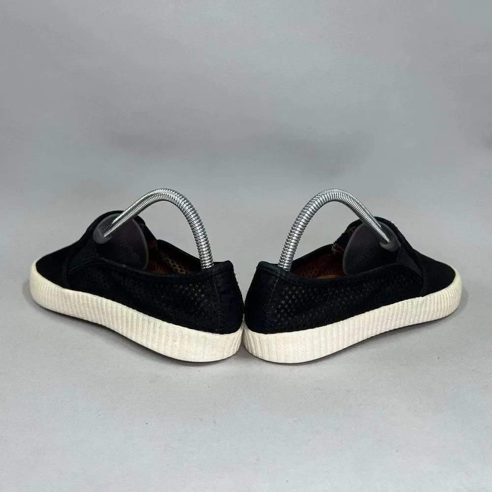 Frye Women's Size 7.5 Camille Black Perforated‎ Leather Slip On Shoes
